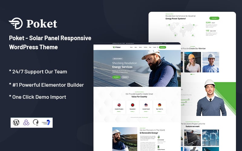 poket solar panel responsive wordpress theme original