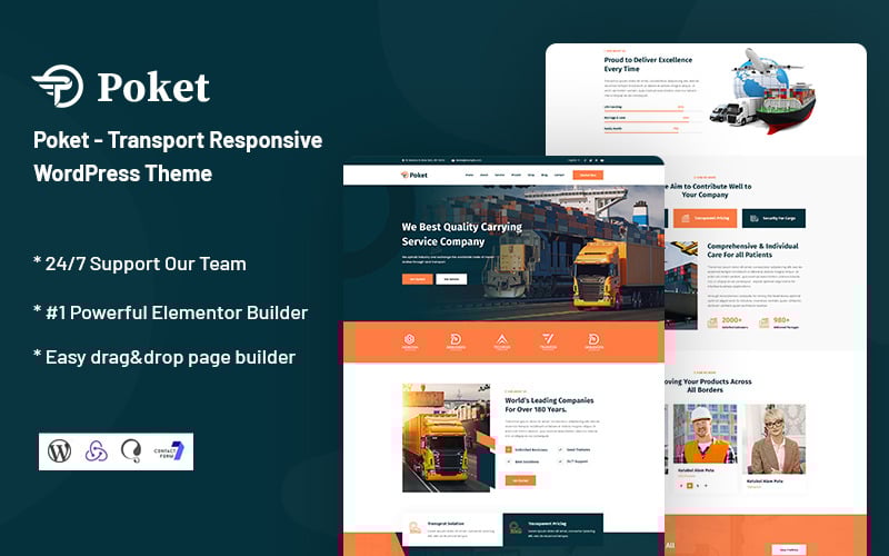 poket transport responsive wordpress theme original