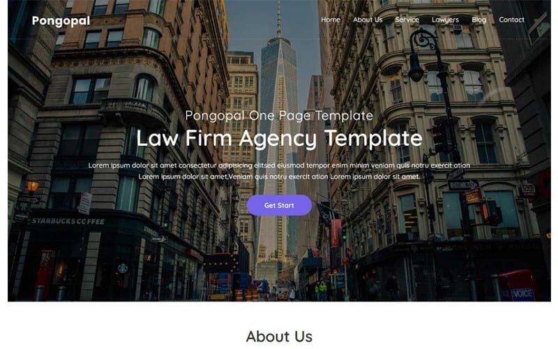 pongopal law firmagency html landing page template original