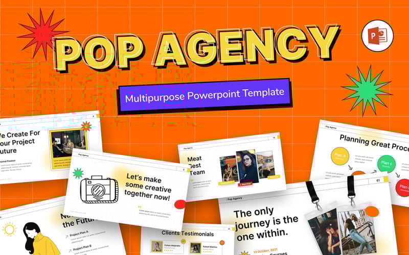 pop agency creative business powerpoint template original