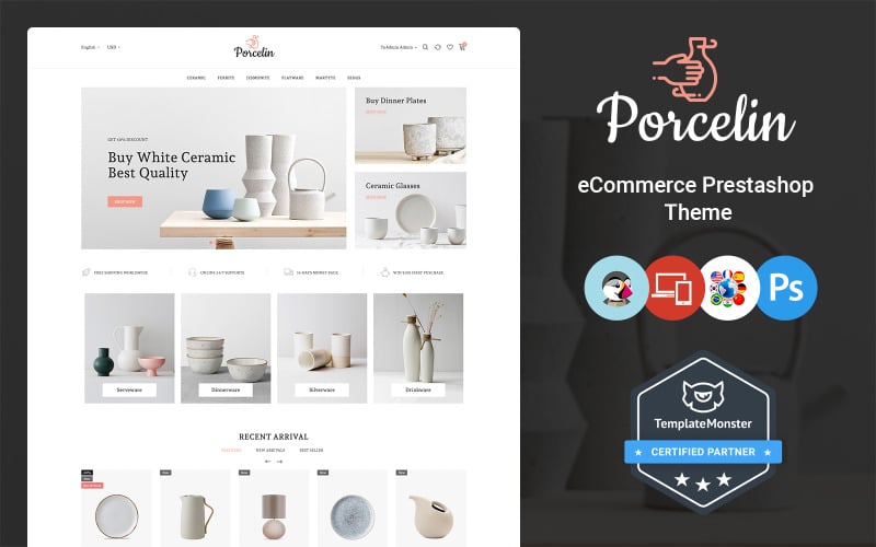 porcelin art and ceramic store prestashop theme original