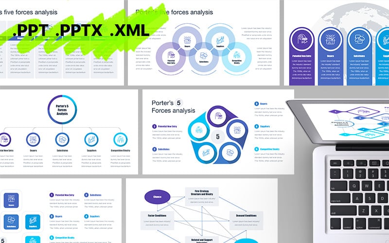 porters five forces analysis powerpoint template original