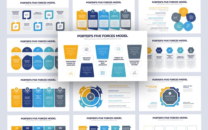 porters five forces model infographic powerpoint template original
