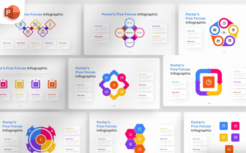 porters five forces powerpoint infographic template original