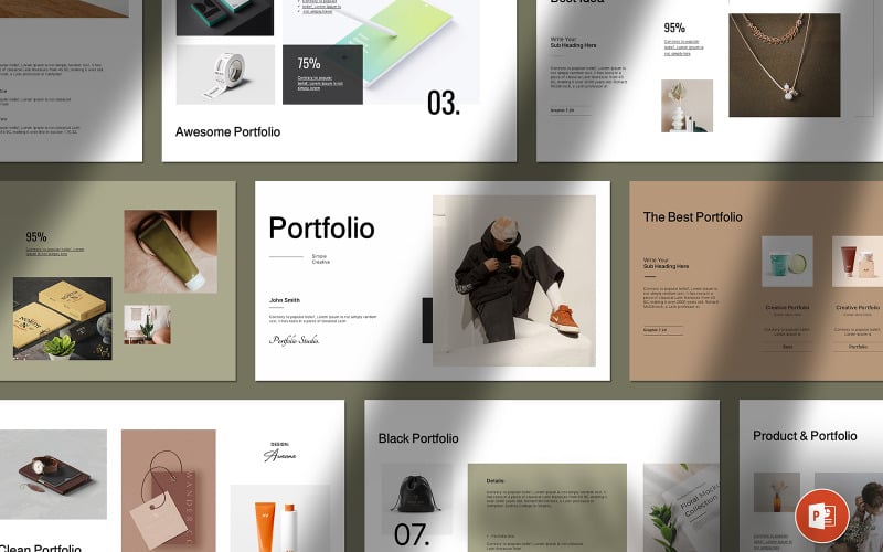 portfolio powerpoint presentation template layout original