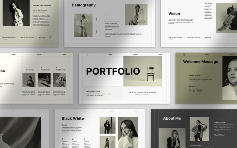 portfolio powerpoint template layout original