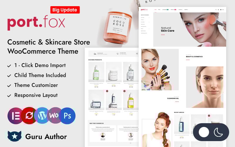 portfox cosmetic amp skincare store elementor woocommerce responsive theme original