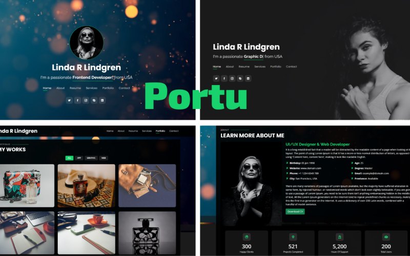 portu personal portfolio bootstrap landing page template original