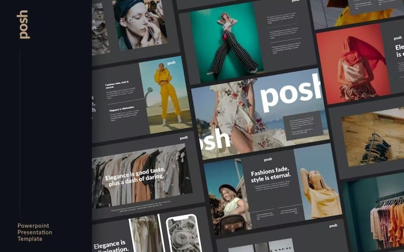 posh fashion business powerpoint template original