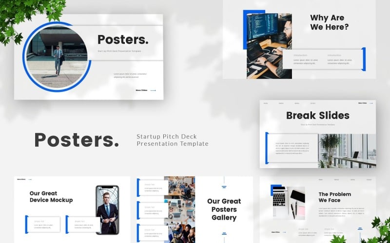 posters startup pitch deck powerpoint template original