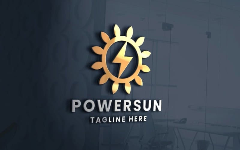 power sun pro logo template original