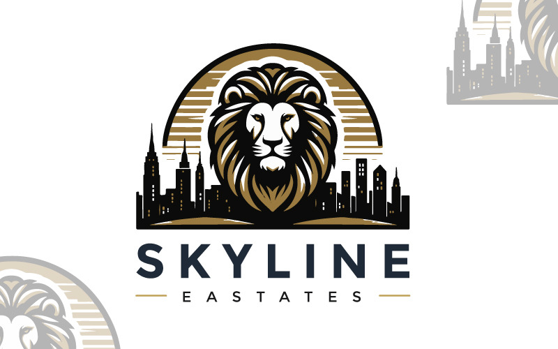 powerful lion face logo for realtors real estate logo template original