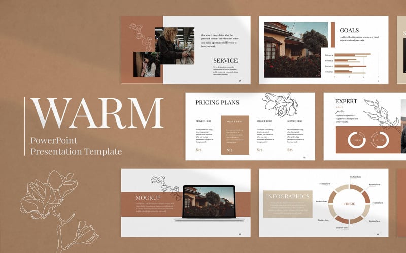 powerpoint presentation template warm theme original