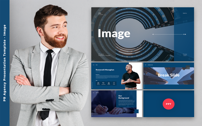 pr agency presentation powerpoint template original