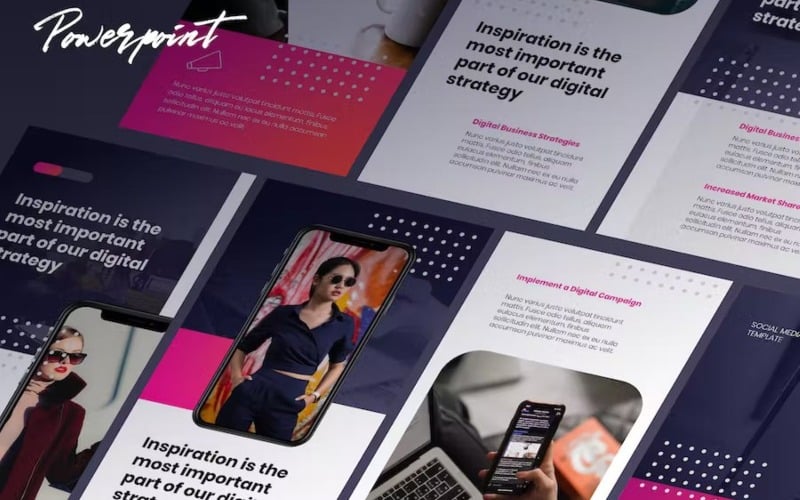 prada instagram template powerpoint original