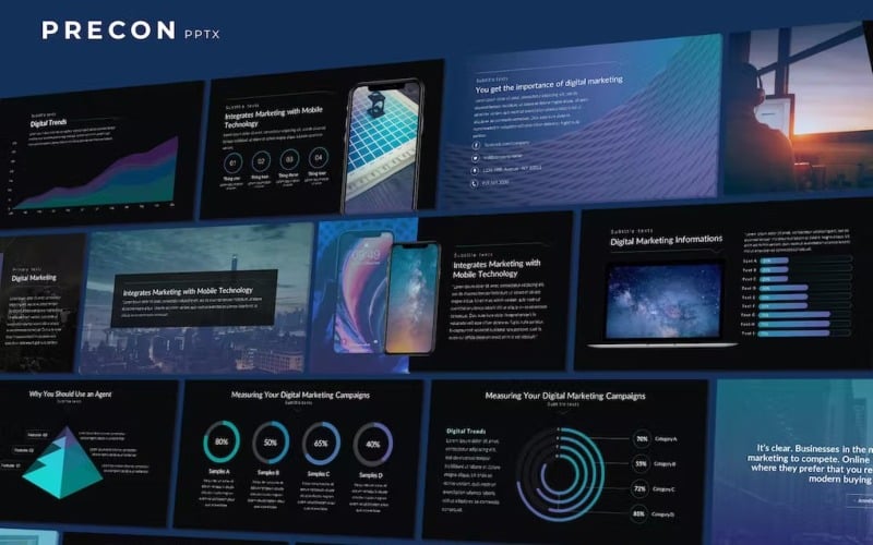 precon tech business powerpoint template original