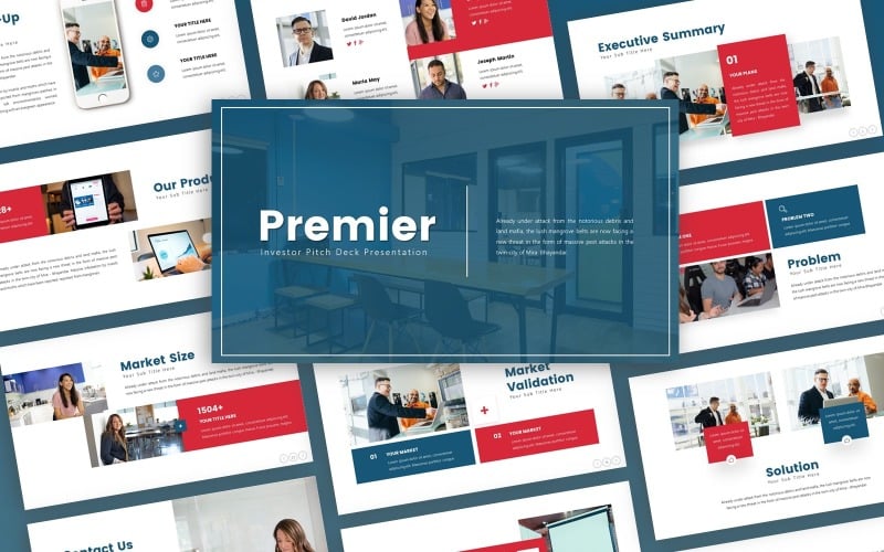 premier investor pitch deck presentation powerpoint template original