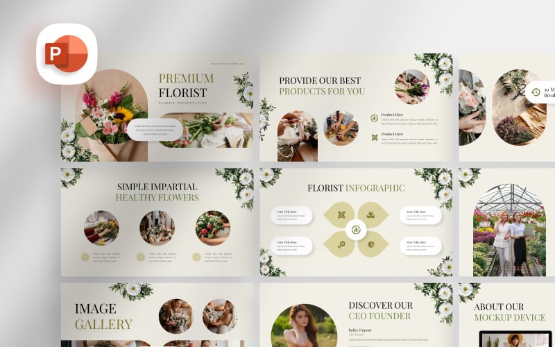 premium florist presentation template original