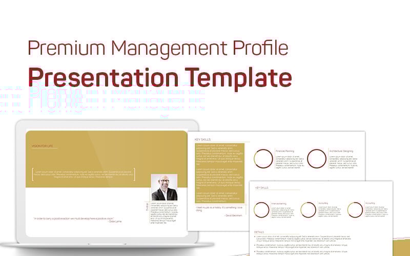 premium management profile powerpoint template original