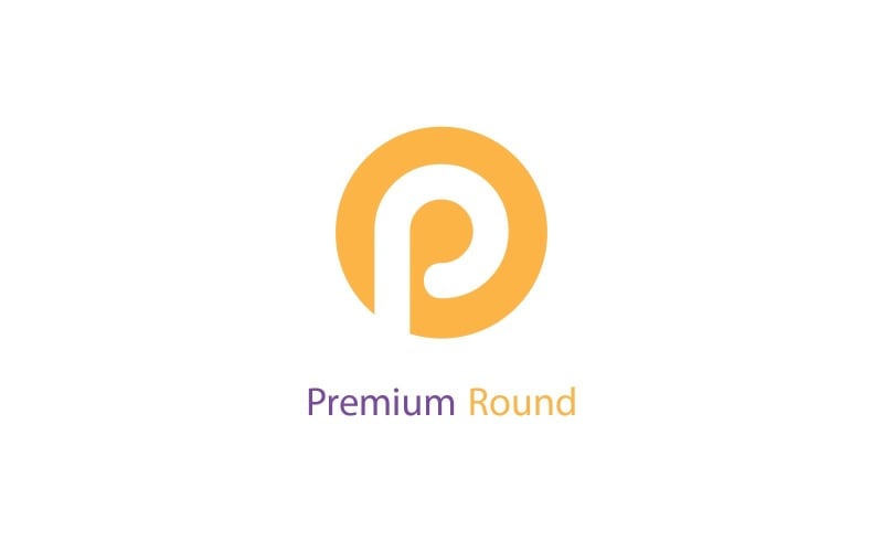 premium round p letter logo original