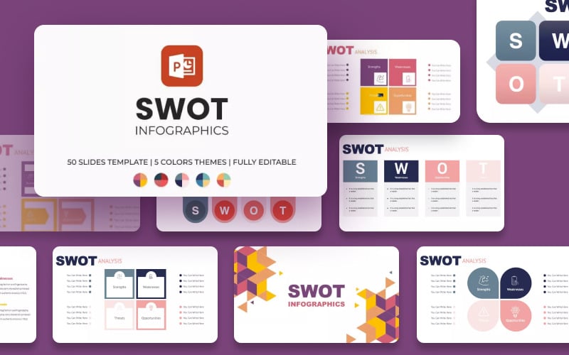 premium swot powerpoint template original