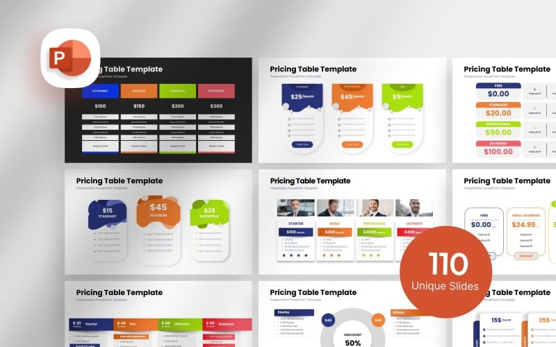 pricing table presentation template original