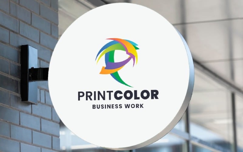 print color letter p logo original