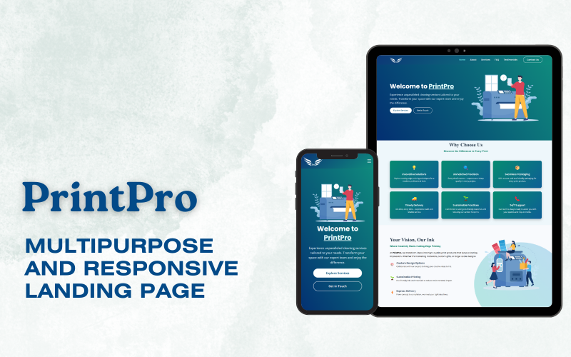 printpro printing services landing page template original