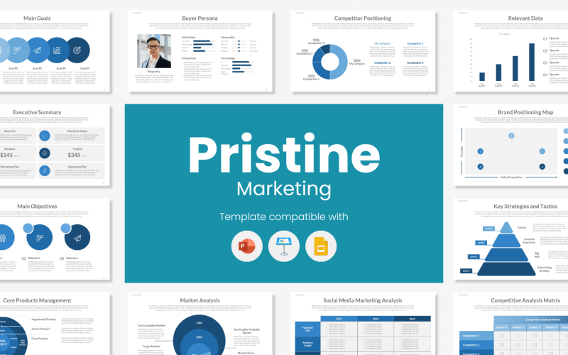 pristine marketing powerpoint template original