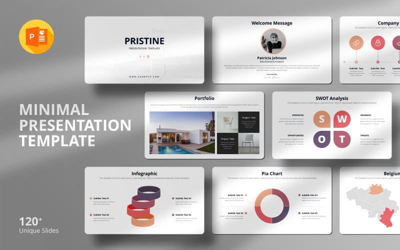 pristine minimal powerpoint template original