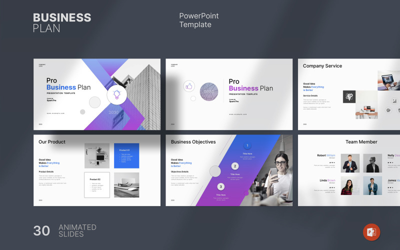 pro business plan presentation template original