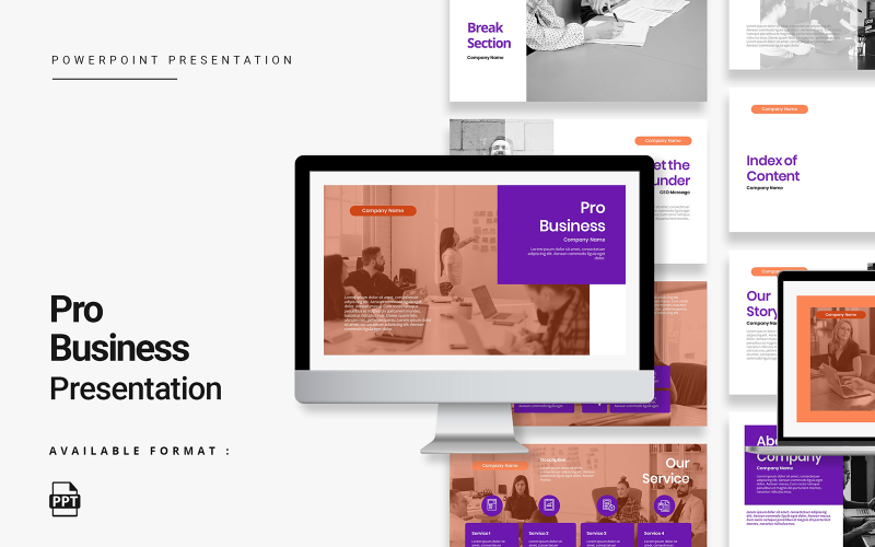 pro business presentation powerpoint template original