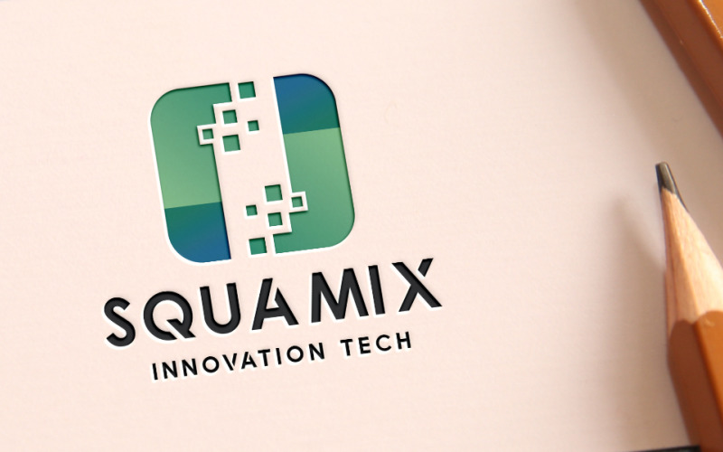 pro square pixel logo template original
