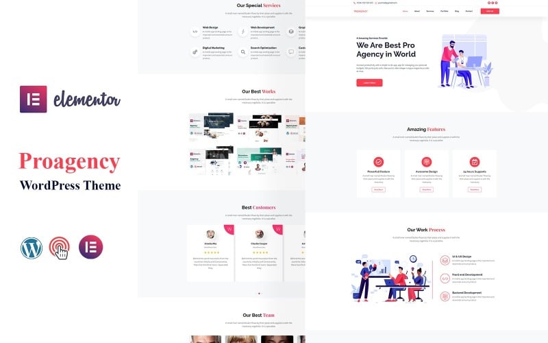 proagency creative agency it elementor wordpress theme original