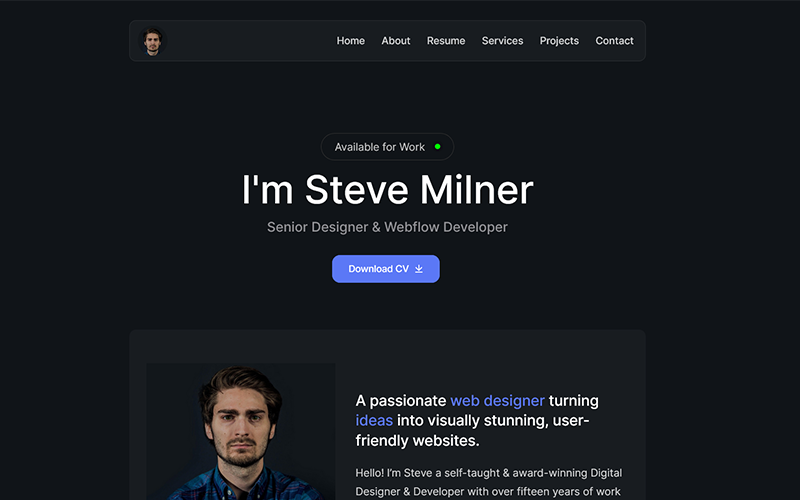 probio creative portfolio resume html template original