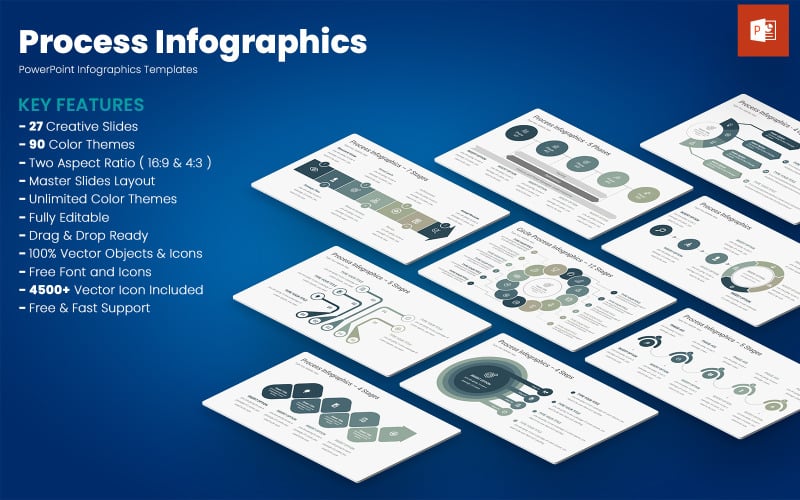 process infographics powerpoint templates original