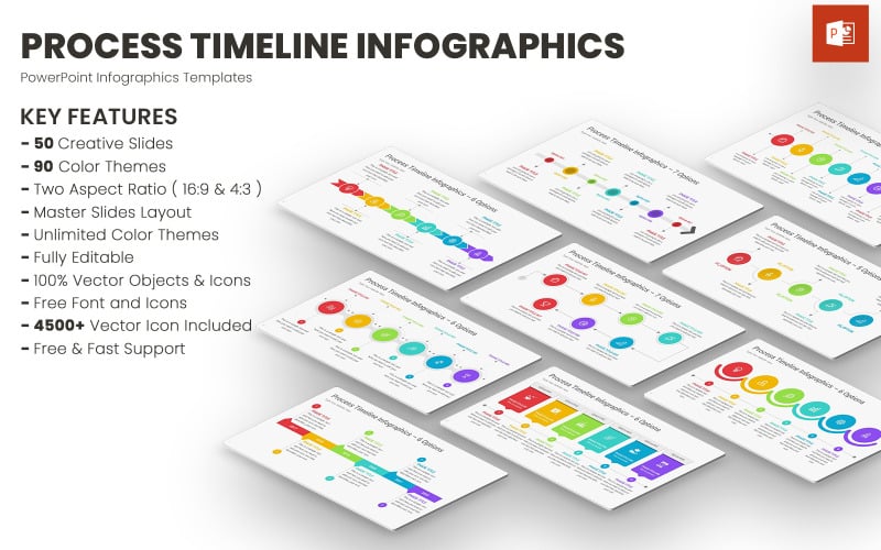 process timeline infographics powerpoint templates original
