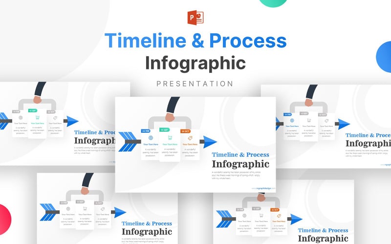 process with business icons and timelines infographic presentation powerpoint template original