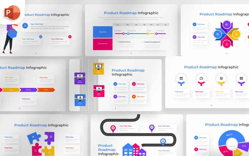 product roadmap powerpoint infographic template original