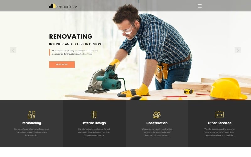 productivv construction clean joomla template original