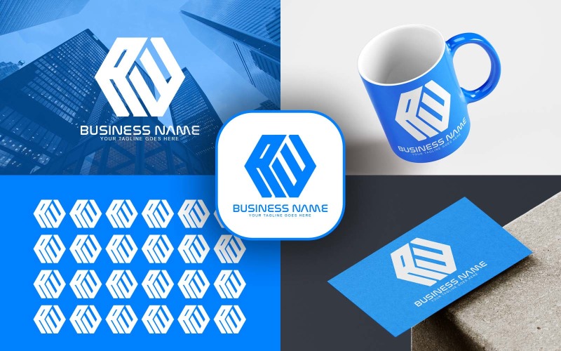 professional aw letter logo design for your business brand identity original