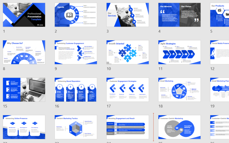 professional business and marketing slide template original