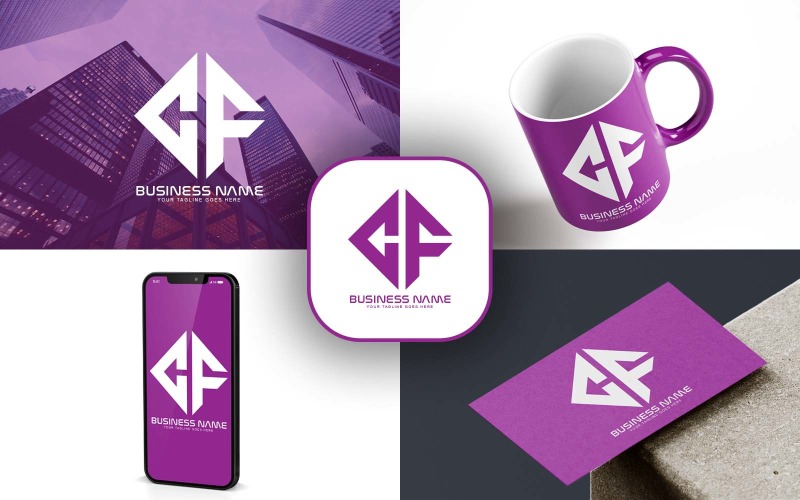 professional cf letter logo design for your business brand identity original