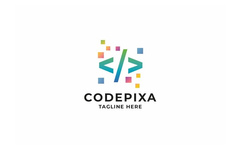 professional code pixel tech logo original