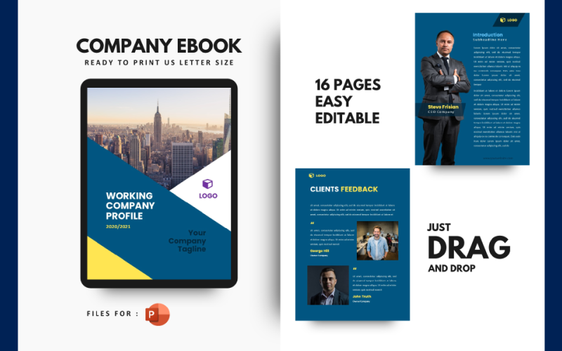 professional company profile presentation powerpoint template original
