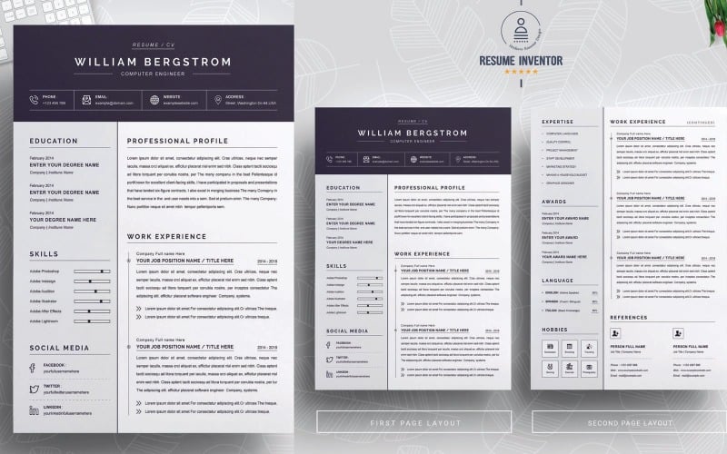 professional cv resume template original
