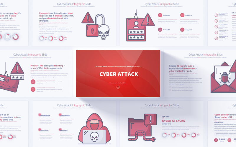 professional cyber attack powerpoint infographic slides original