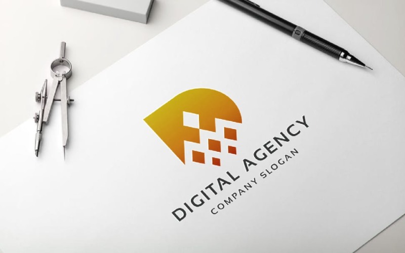 professional digital agency letter d logo original