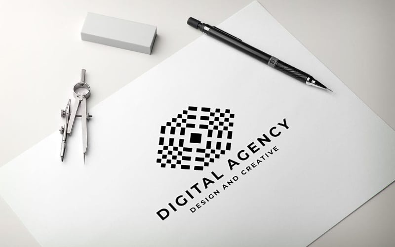 professional digital agency logo template original