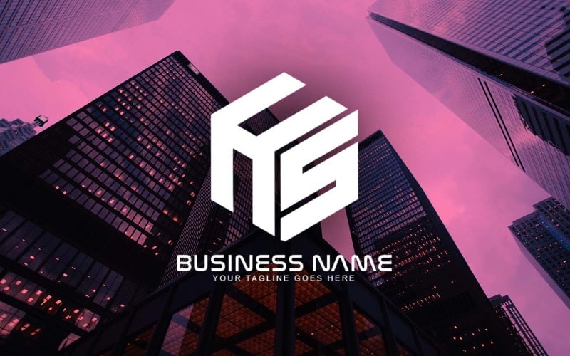 professional hs letter logo design for your business brand identity original